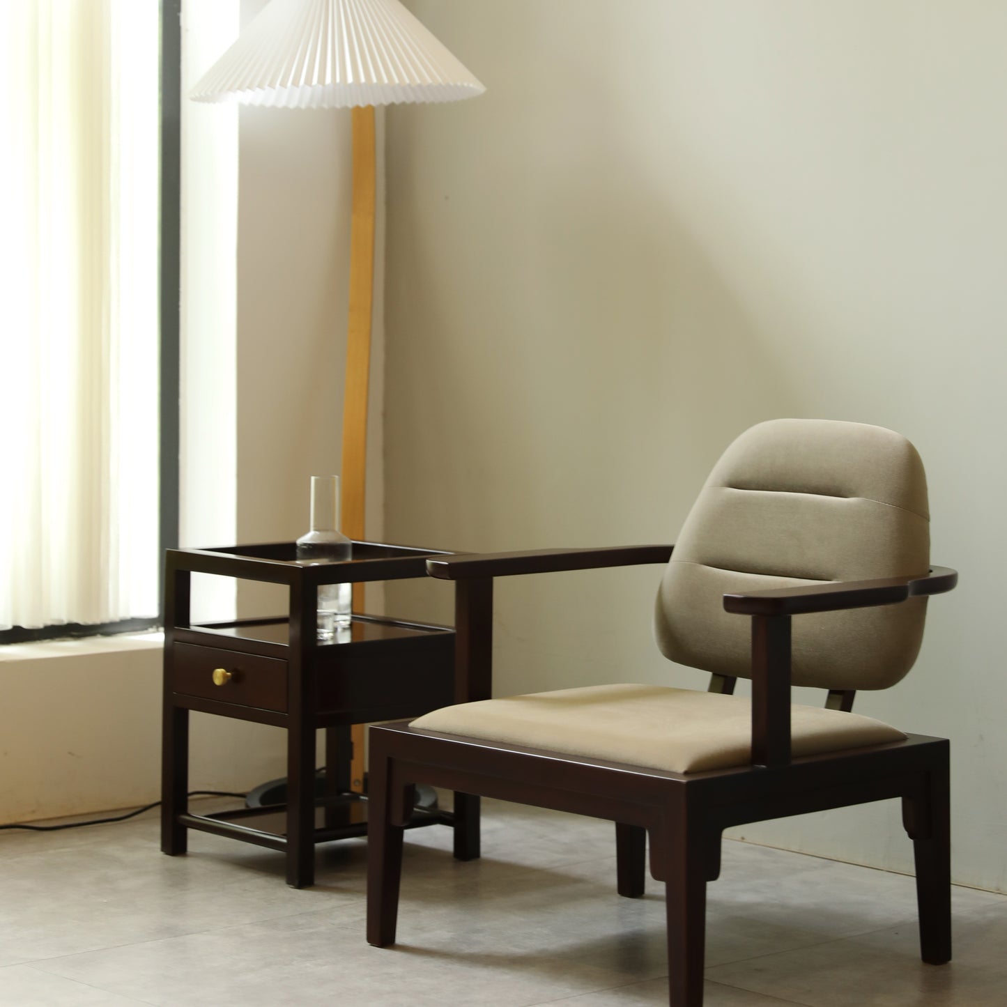 Handcrafted modern hardwood Tatami Stool, Tea Chair, Balcony Lounge Chair, Sofa Chair, armchair - SOHOO