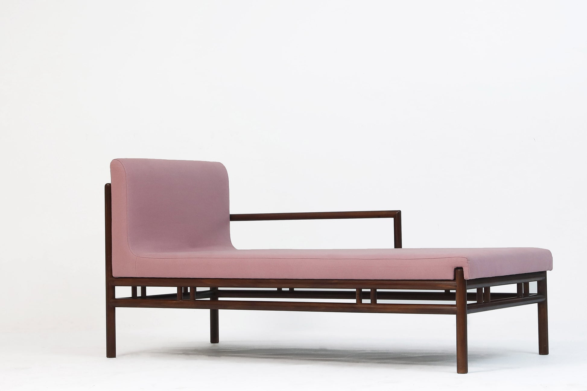 Handcrafted  Elegant Wooden Chaise Lounge with Upholstered Cushion -- - SOHOO