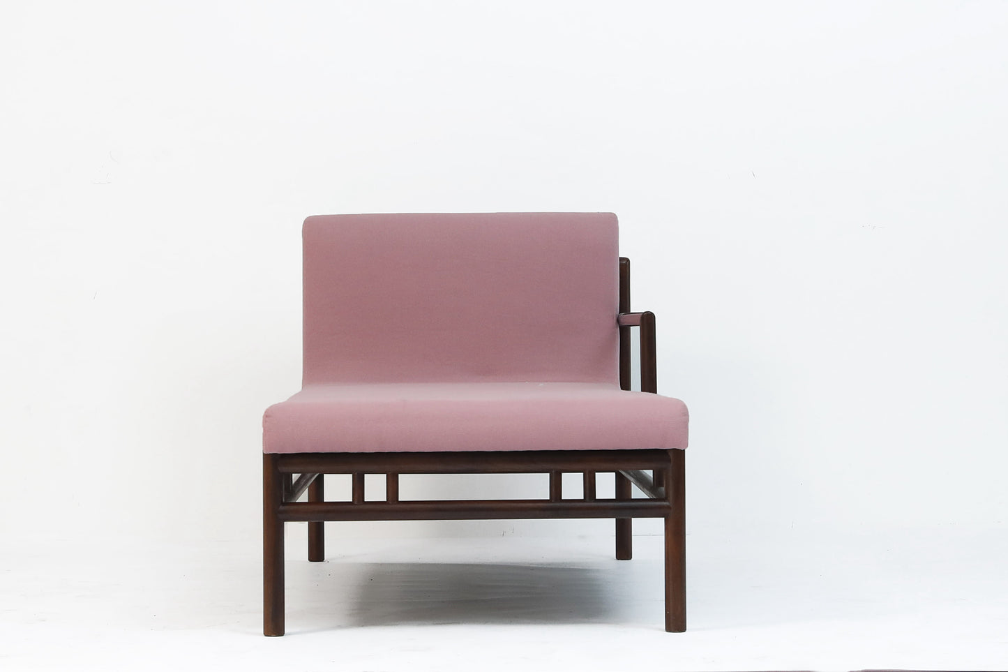 Handcrafted Elegant Wooden Chaise Lounge with Upholstered Cushion --