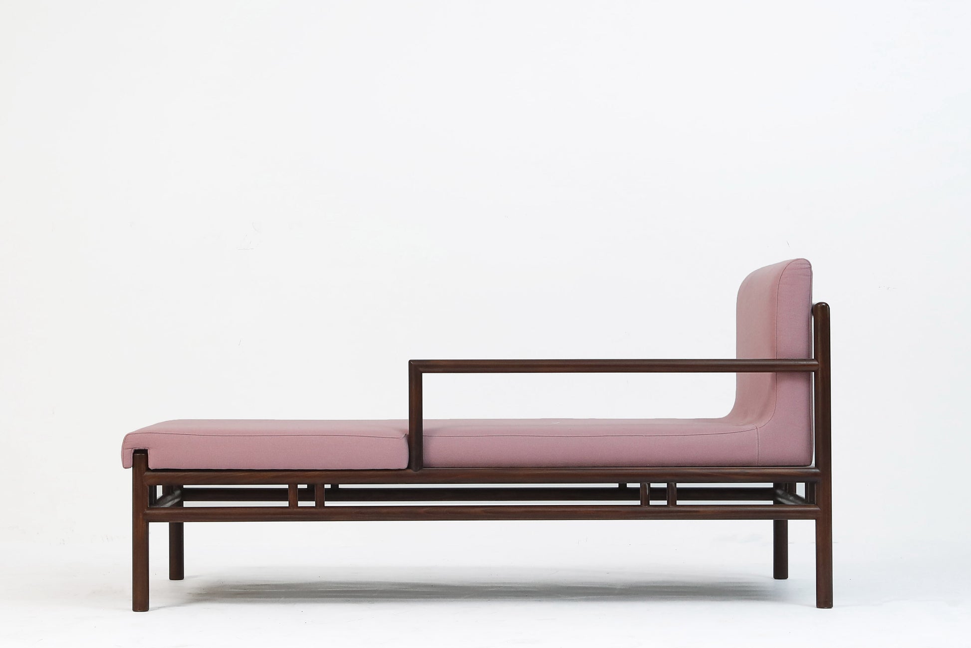 Handcrafted  Elegant Wooden Chaise Lounge with Upholstered Cushion -- - SOHOO