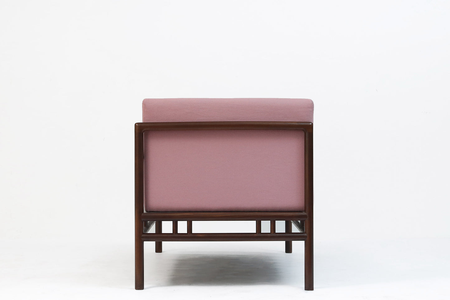 Handcrafted Elegant Wooden Chaise Lounge with Upholstered Cushion --