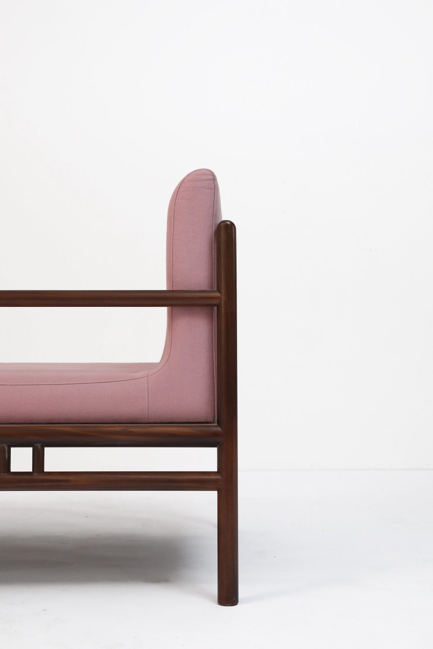 Handcrafted Elegant Wooden Chaise Lounge with Upholstered Cushion --