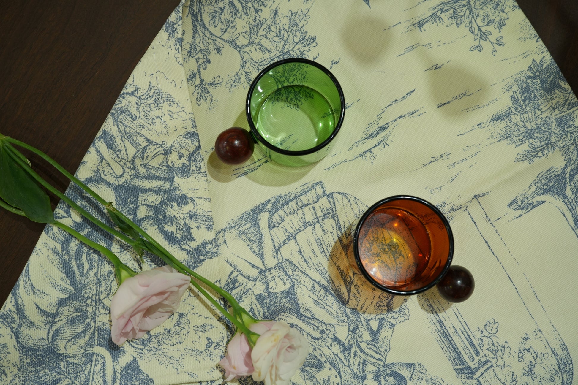 Vintage Glass Cups with Wooden Ball Handle – Artistic Tea & Coffee Mugs - SOHOO
