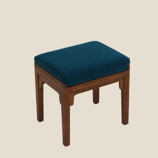 Handcrafted Elegant hard wood Stool with Upholstered Seat – Minimalist Design - SOHOO