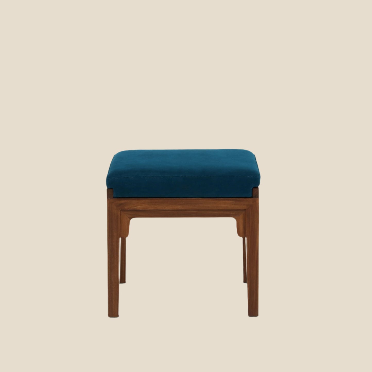 Handcrafted Elegant hard wood Stool with Upholstered Seat – Minimalist Design - SOHOO