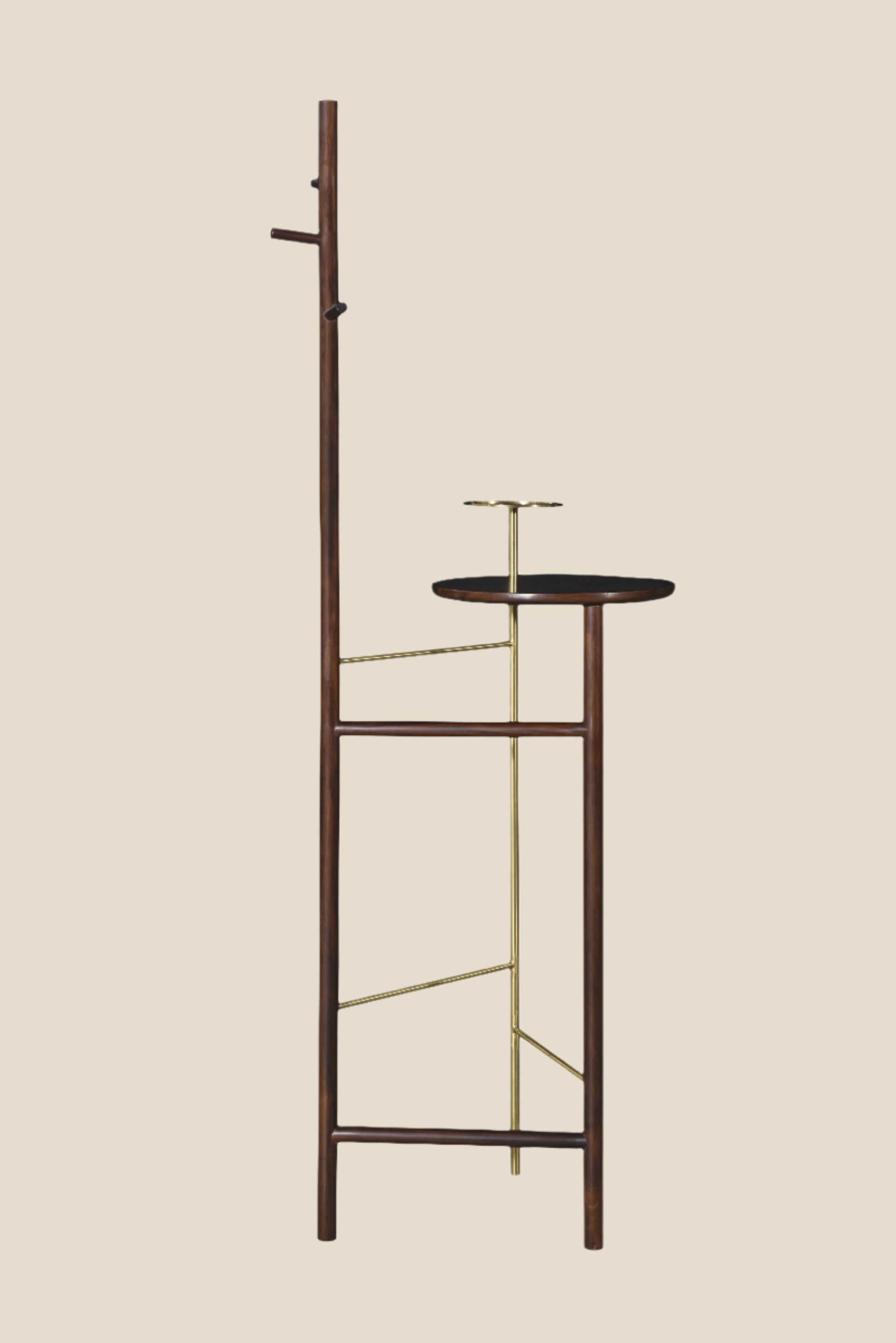Handcrafted hardwood Modern Minimalist Coat Rack with Table - SOHOO 