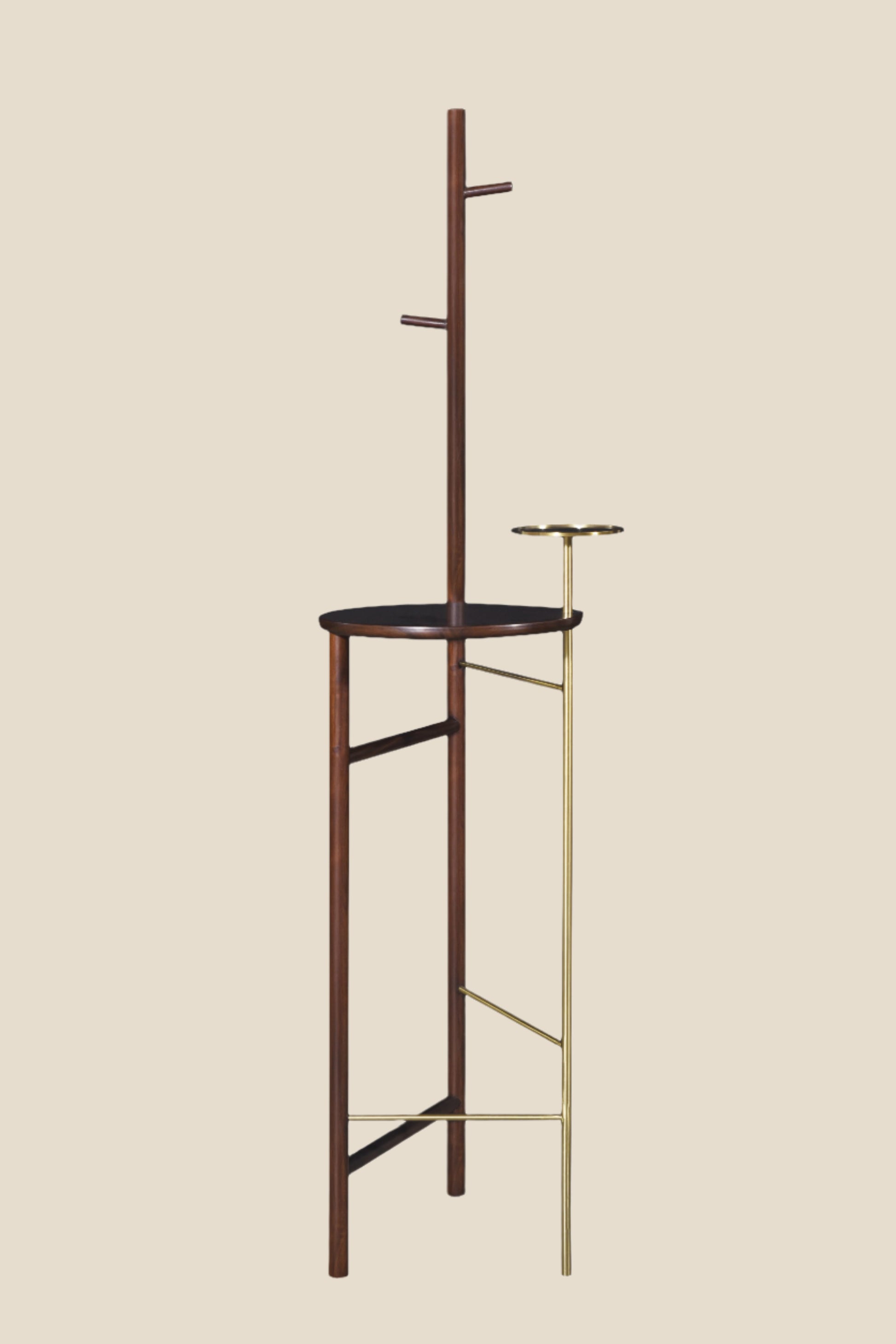 Handcrafted hardwood Modern Minimalist Coat Rack with Table - SOHOO 
