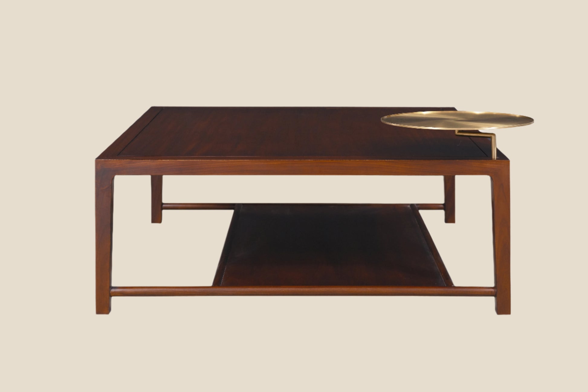 Handcrafted hardwood Modern Wooden Coffee Table with Brass Accent – Functional Elegance for Every Living Room - SOHOO 