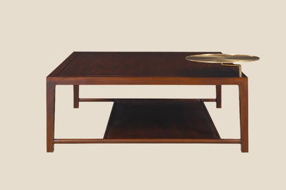 Handcrafted hardwood Modern Wooden Coffee Table with Brass Accent – Functional Elegance for Every Living Room - SOHOO 
