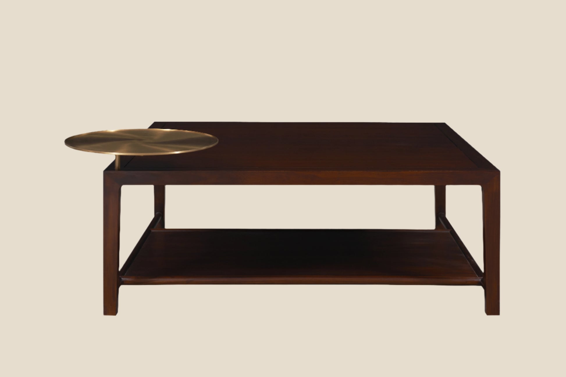 Handcrafted hardwood Modern Wooden Coffee Table with Brass Accent – Functional Elegance for Every Living Room - SOHOO 