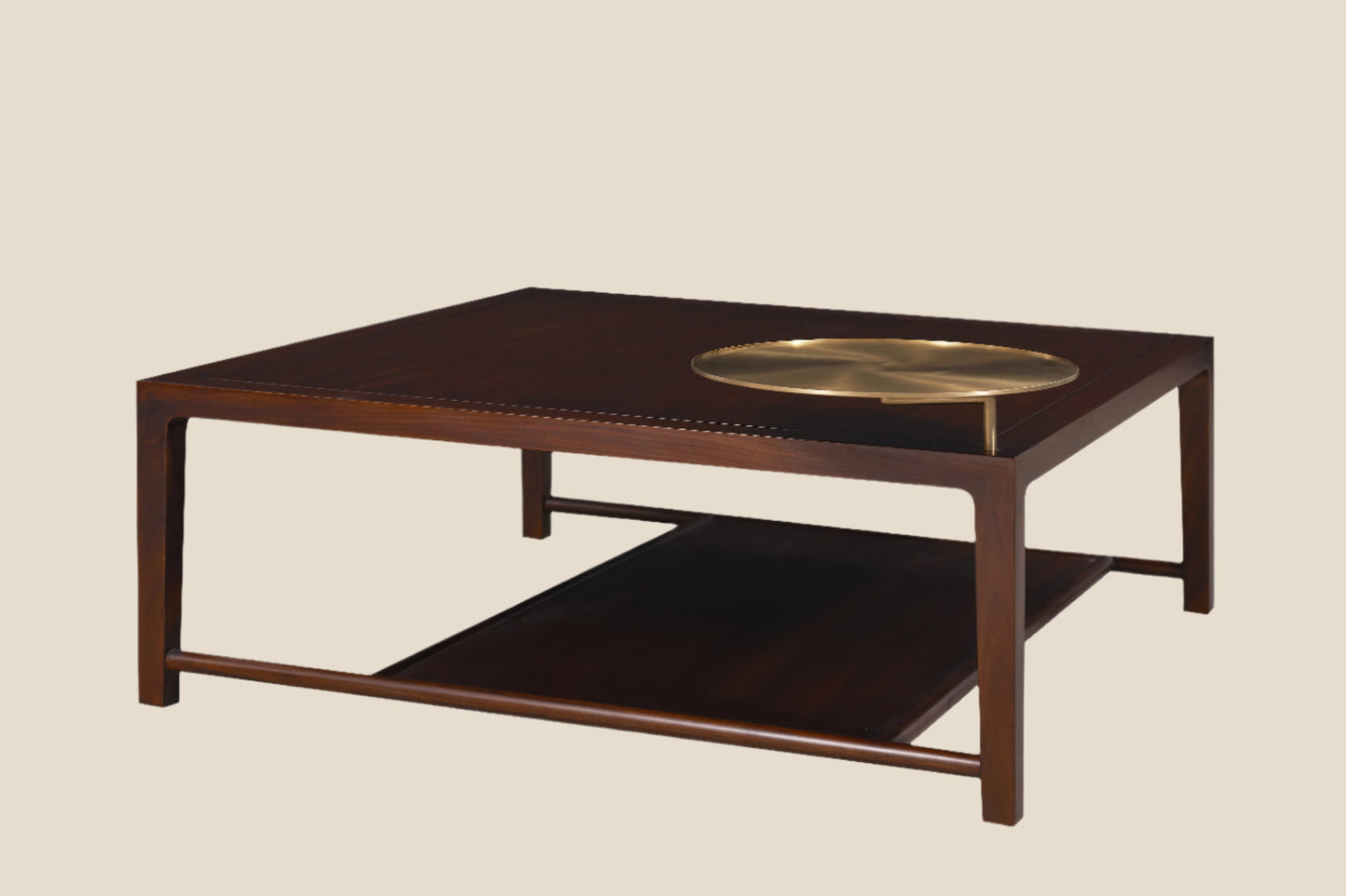 Handcrafted hardwood Modern Wooden Coffee Table with Brass Accent – Functional Elegance for Every Living Room - SOHOO 