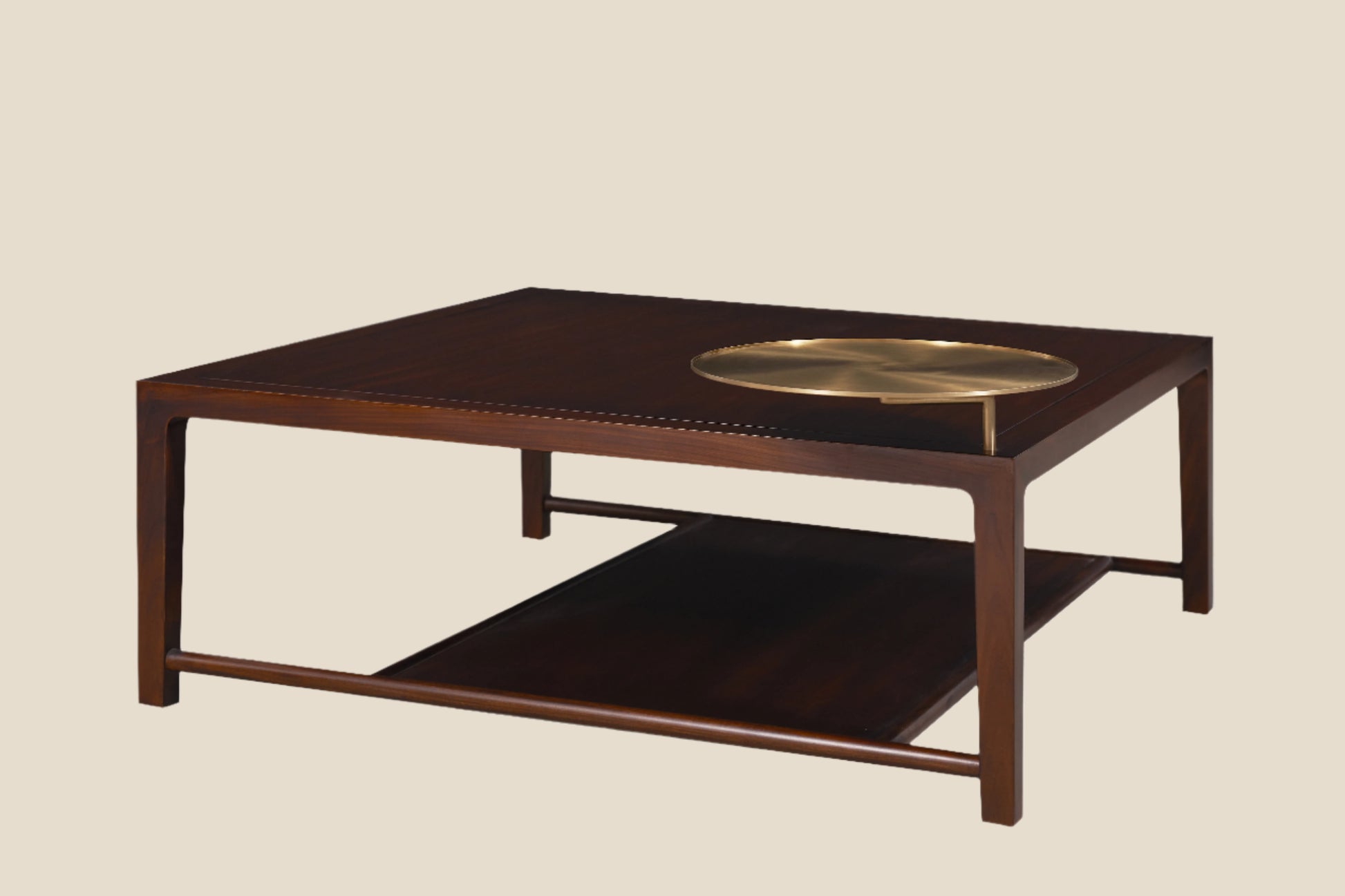 Handcrafted hardwood Modern Wooden Coffee Table with Brass Accent – Functional Elegance for Every Living Room - SOHOO 