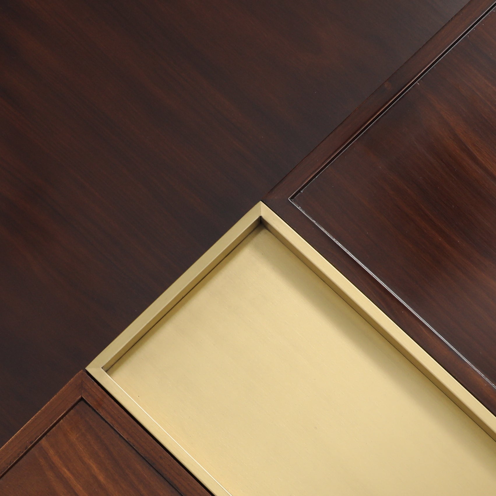 Handcrafted hardwood Modern  Coffee Table with Storage and Golden Accents – Elegant Living Room Centerpiece - SOHOO 
