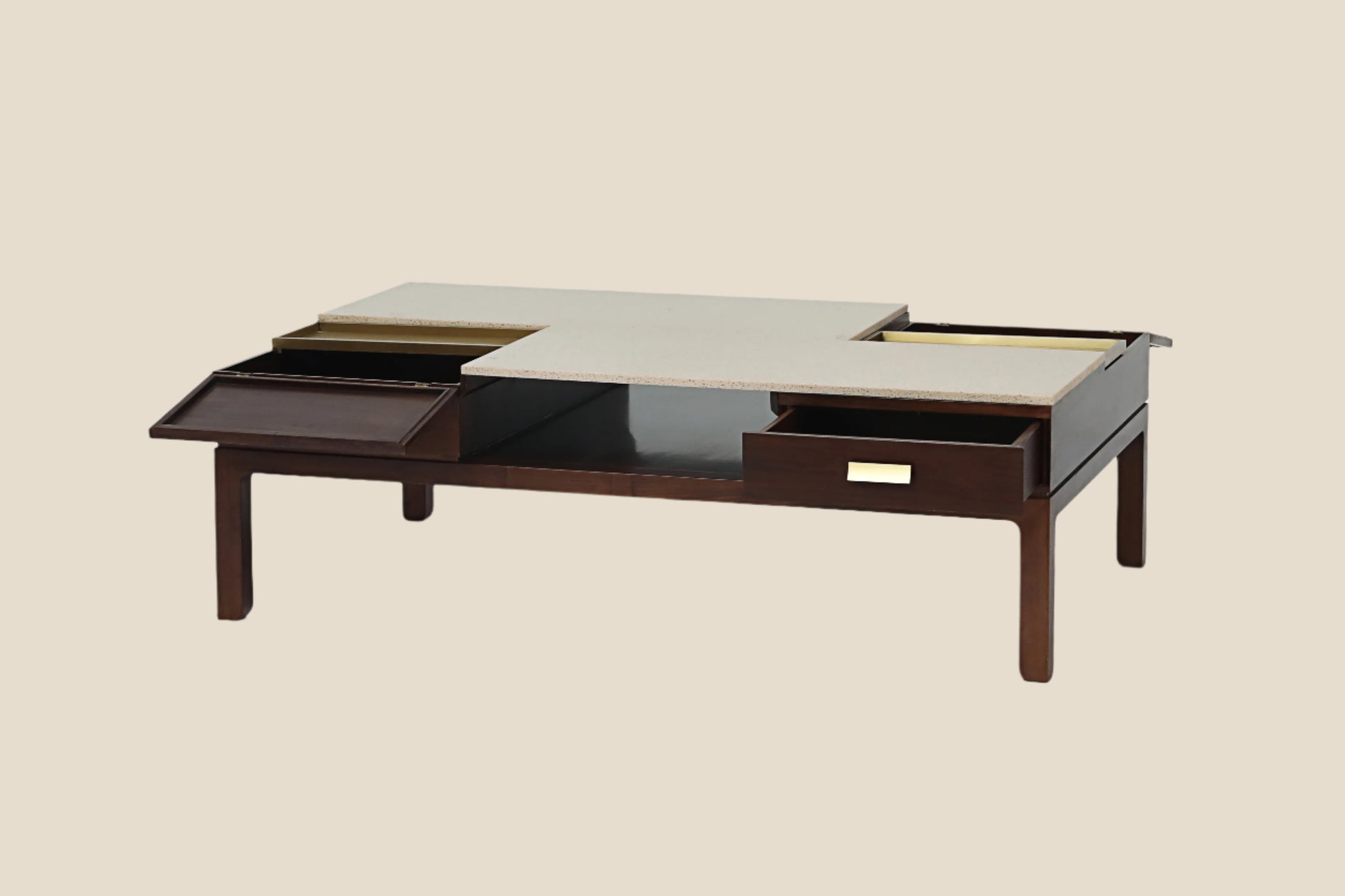 Handcrafted hardwood Multi-Function Coffee Table with Hidden Storage & Elegant Finish - SOHOO 