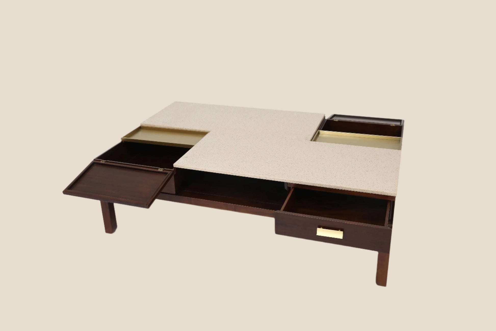 Handcrafted hardwood Multi-Function Coffee Table with Hidden Storage & Elegant Finish - SOHOO 