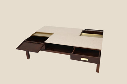 Handcrafted hardwood Multi-Function Coffee Table with Hidden Storage & Elegant Finish - SOHOO 
