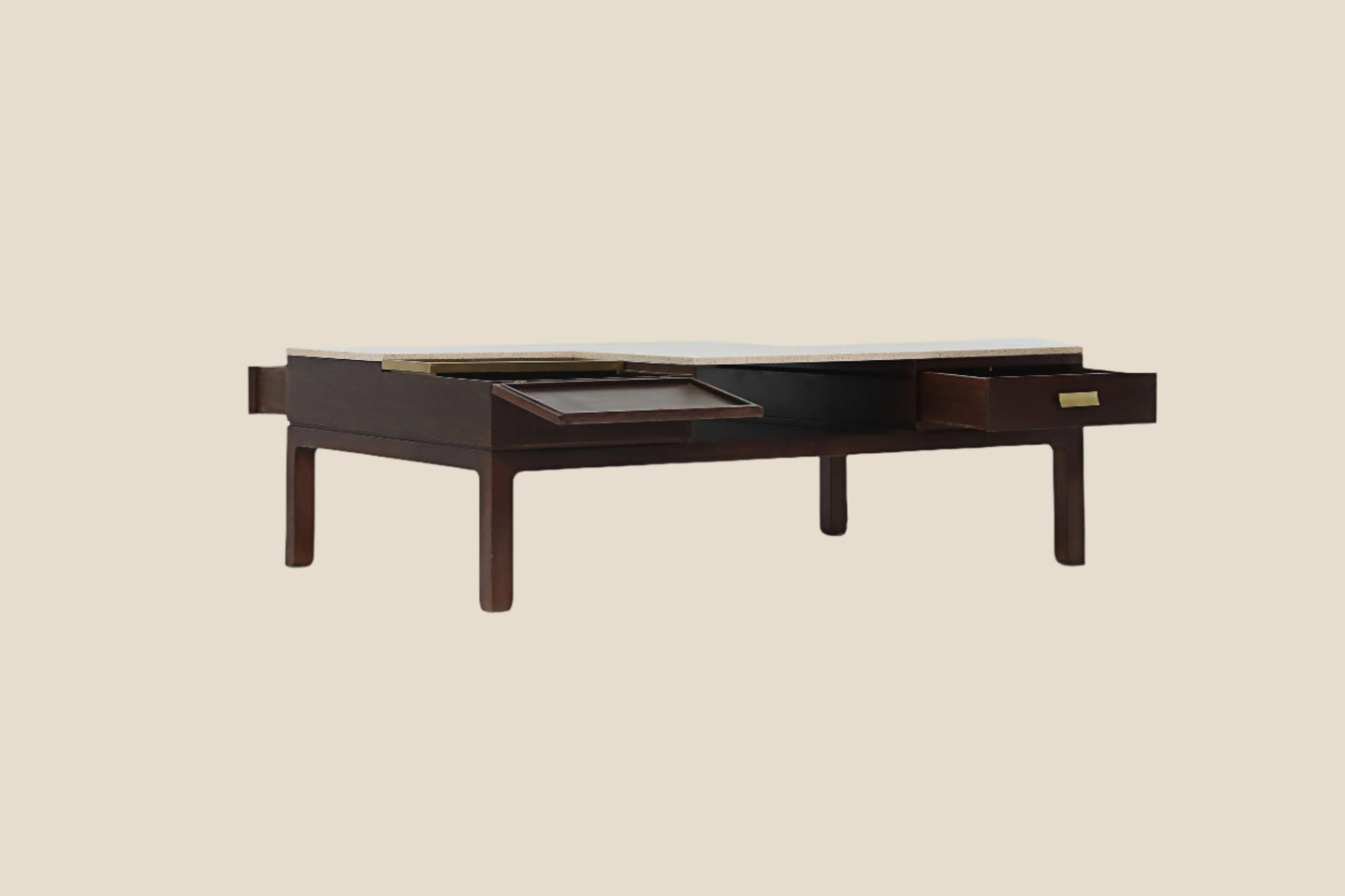 Handcrafted hardwood Multi-Function Coffee Table with Hidden Storage & Elegant Finish - SOHOO 