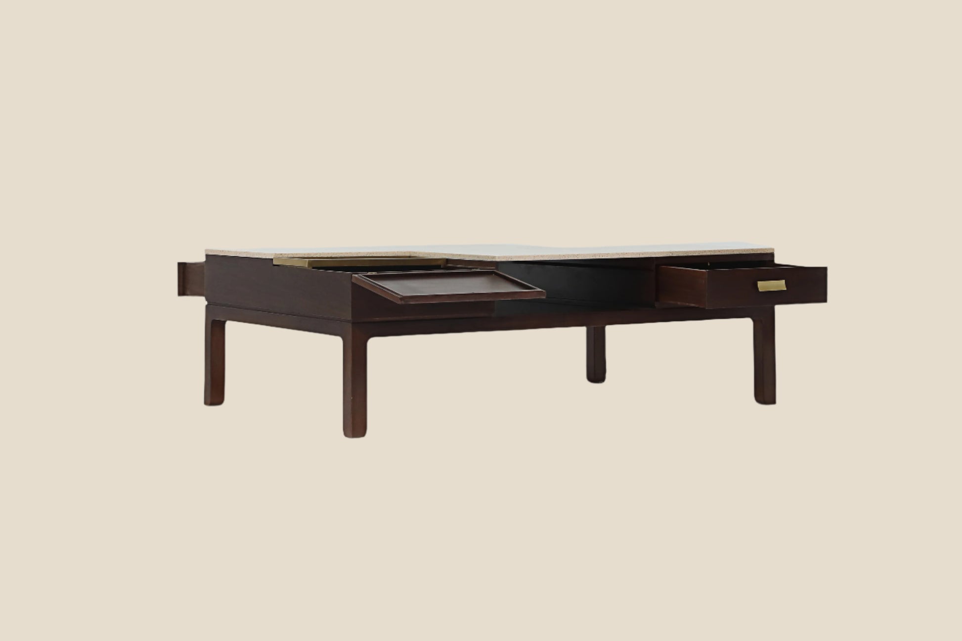 Handcrafted hardwood Multi-Function Coffee Table with Hidden Storage & Elegant Finish - SOHOO 