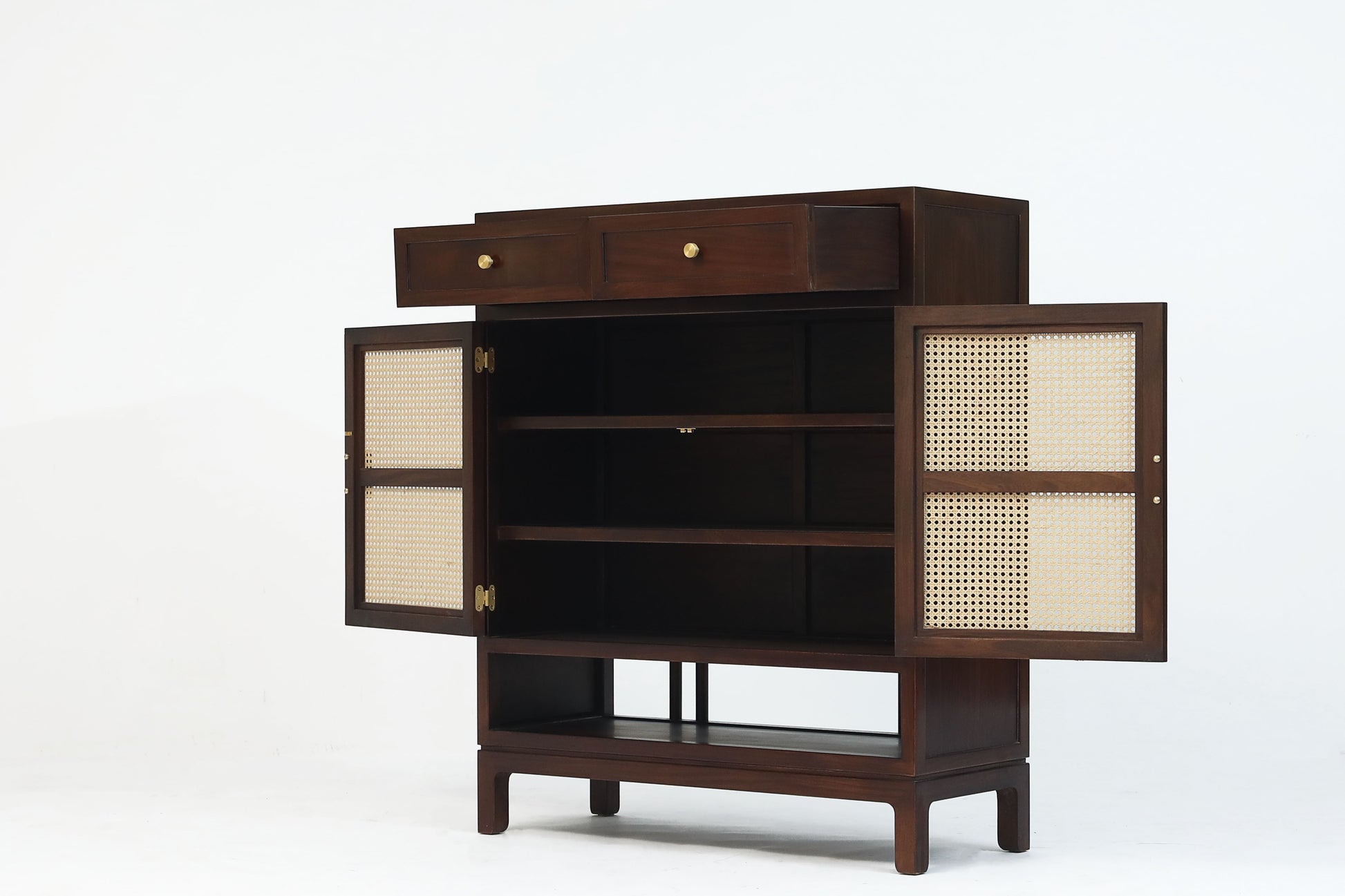 Handcrafted Versatile and Stylish Cane Panel Cabinet, shoe box, - SOHOO 