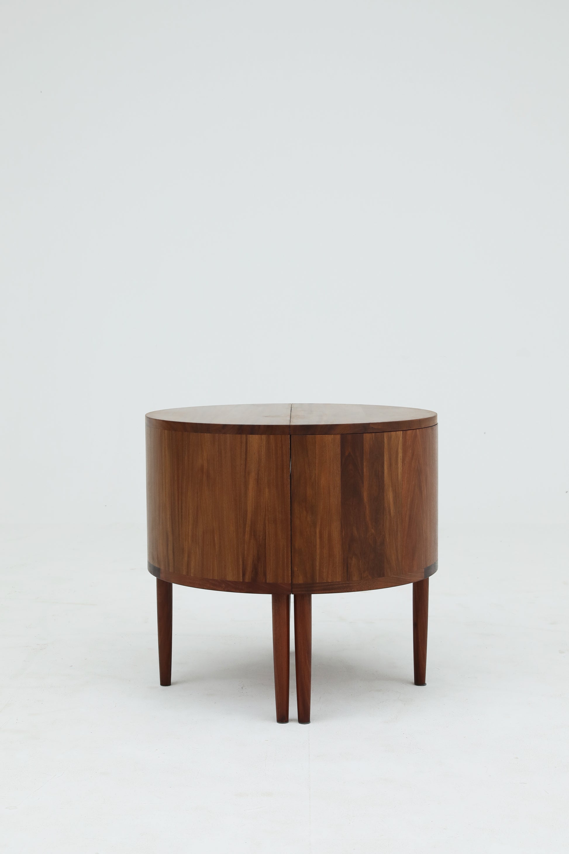 Convertible Coffee Table &amp; Hidden Chair Set – Solid Wood Half-Moon Design - SOHOO 