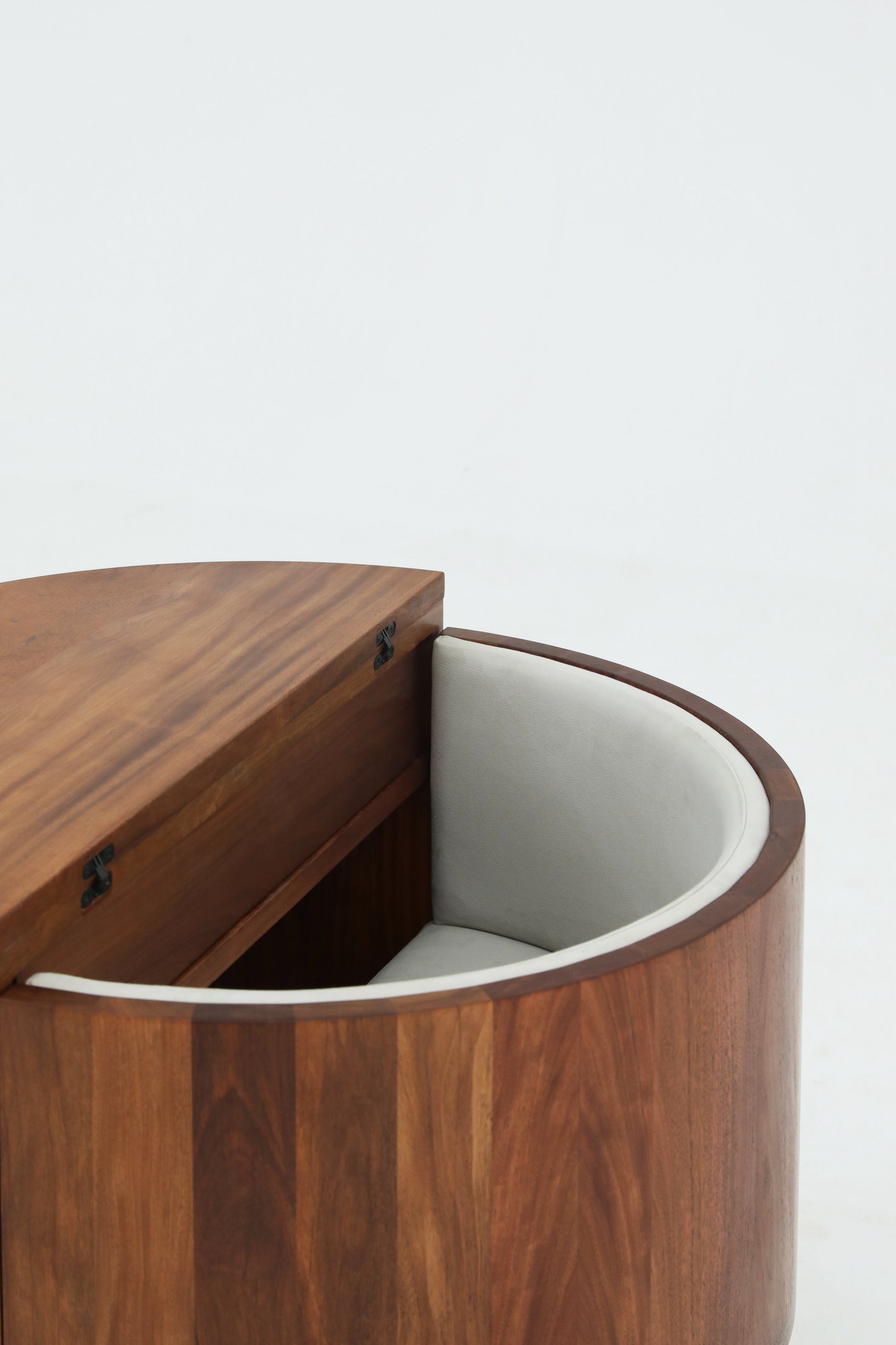 Convertible Coffee Table &amp; Hidden Chair Set – Solid Wood Half-Moon Design - SOHOO 