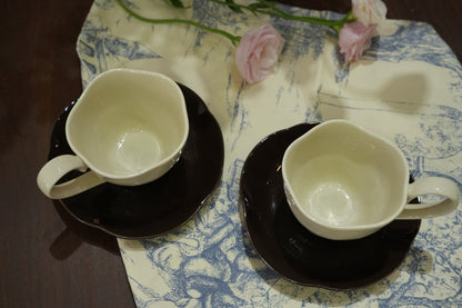 Artisan Ceramic Coffee Cup & Saucer – A Blend of Modern & Classic Design - SOHOO 